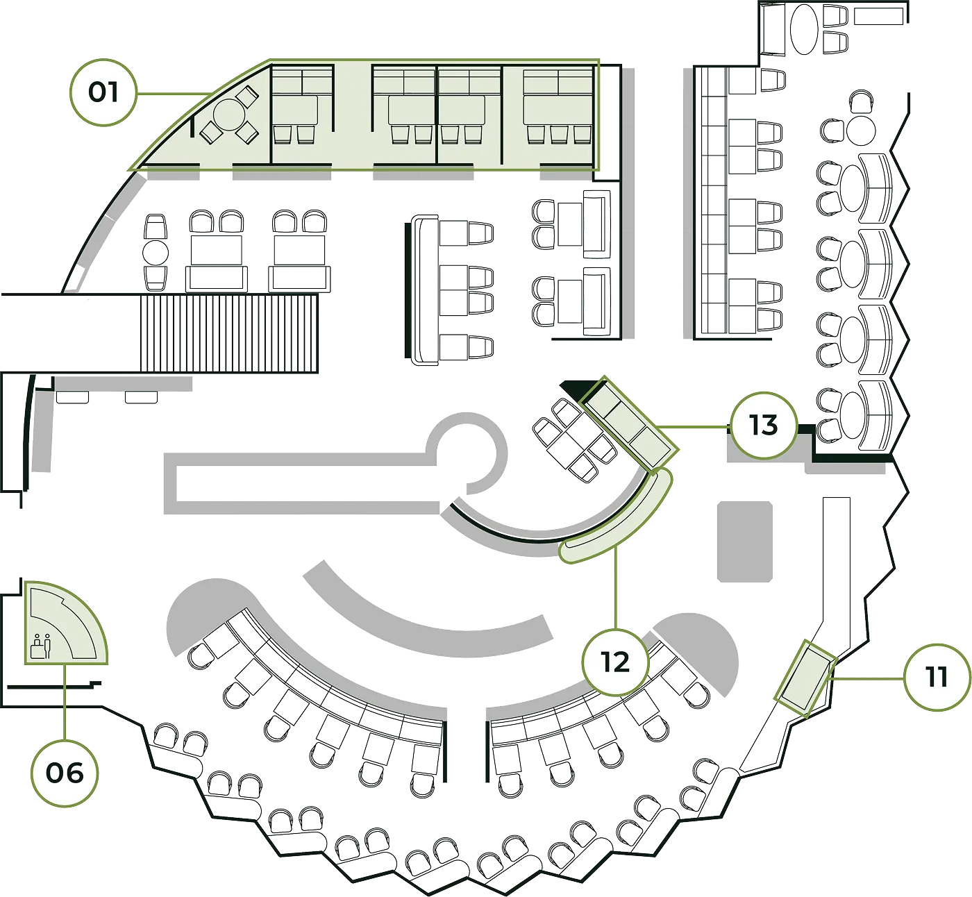 Library Loungeの設備マップ
